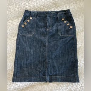 Denim Stretch Pencil Skirt